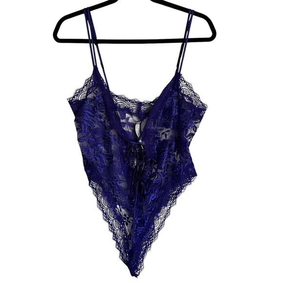 Victoria's Secret Other - Vintage Victoria's Secret Purple Lace Lingerie Bodysuit Size M